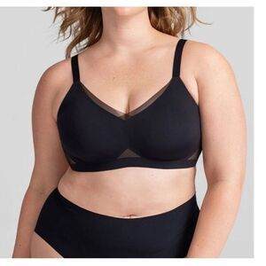 Honeylove LiftWear Crossover Wireless Bra Womens Plus Size 1X Black NWT